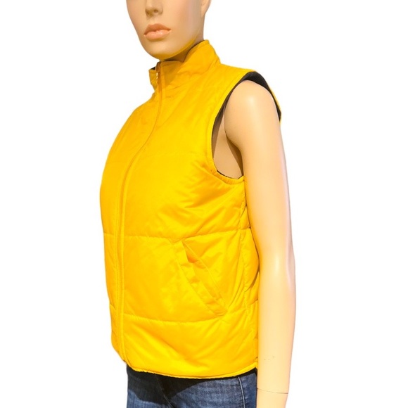 Reversible Yellow and Blue Vest Green Dog Size M 100% polyester Side pockets - Picture 4 of 11